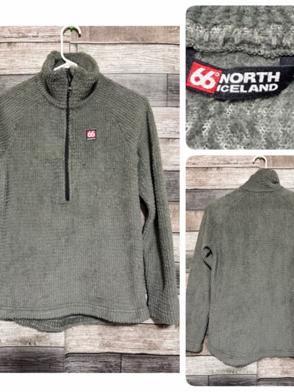66° North Iceland Hrannar Zip Fleece Pullover Women’s S Gray Green Lightweight